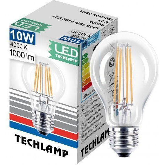 Techlamp LED Classic A60 10 Вт E27 4000 К 220 В прозрачная (8595557072959) - зображення 1