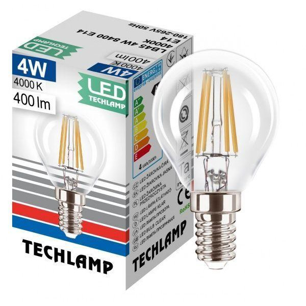 Techlamp LED Classic P45 4 Вт E14 4000 К 220 В прозрачная (8595557072980) - зображення 1