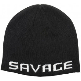   Savage Gear Шапка  Logo Beanie 18541927 One size Black/White (2218541927016)