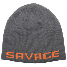   Savage Gear Шапка  Logo Beanie 18541926 One size Rock Grey/Orange (2218541926019)