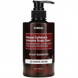   KUNDAL Шампунь з кофеїном проти випадіння волосся Natural Caffeine & Intensive Scalp Care Shampoo White Mus