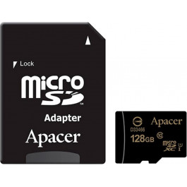   Apacer 128 GB microSDXC Class 10 UHS-I + SD adapter AP128GMCSX10U1-R