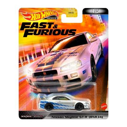 Hot Wheels Nissan Skyline GT-R (BNR34) Fast & Furious HCP28 Silver - зображення 1