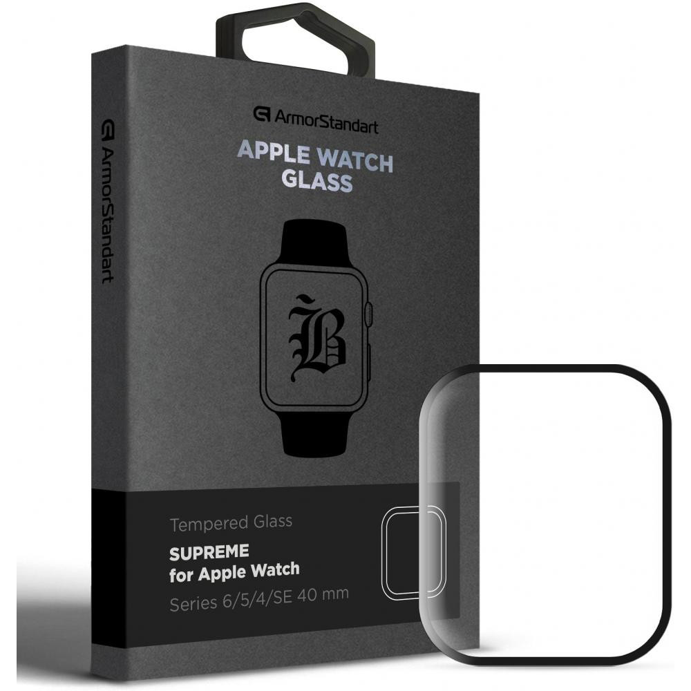 ArmorStandart Скло захисне  Supreme Black Icon Apple Watch Series 6/5/4/SE 40 mm (ARM77082) - зображення 1