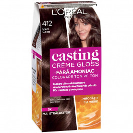   L'Oreal Paris Крем-фарба для волосся без аміаку  Casting Creme Gloss 412 - Какао з льодом 120 мл (3600524095178)