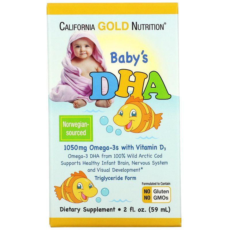 California Gold Nutrition Жирные кислоты California Gold Nutrition Baby's DHA, 59 мл - зображення 1