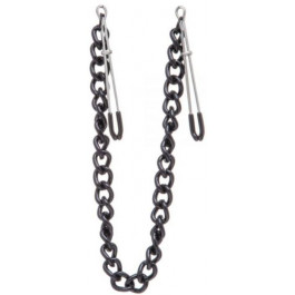   Lucky Bay Зажимы для сосков с широкой цепочкой Lucky Bay Nipple Play Chain Heavy Metall, черные (2111000029088