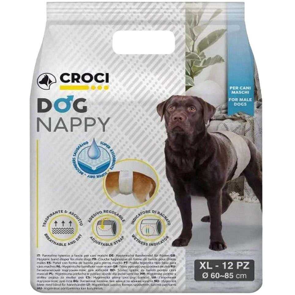 Croci Суперпоглинаючий підгузок-пов'язка для кобелів  Dog Nappy з еластичною стрічкою XL обхват 60-85 см 1 - зображення 1