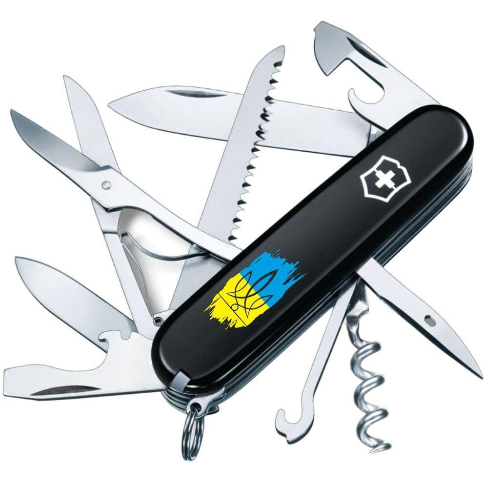 Victorinox Huntsman Ukraine Трезубець фігурний на фоні прапора 1.3713.3_T1026u - зображення 1