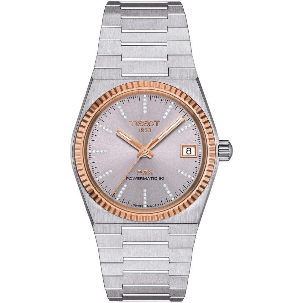 Tissot PRX 35mm Powermatic 80 Steel & 18k Gold Bezel T931.207.41.336.00 - зображення 1