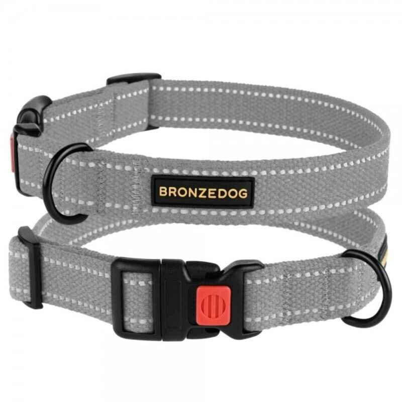 BronzeDog (Бронздог) Dog Collar Cotton - Нашийник світловідбивний брезентовий для собак 2,0х30-40 см (51/1515Б - зображення 1