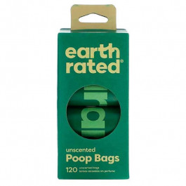   Earth Rated (Ес Рейтід) Poop Bags - Пакети для прибирання за собакою без аромату 120 шт. (8 рулон.х15 шт.) (9360