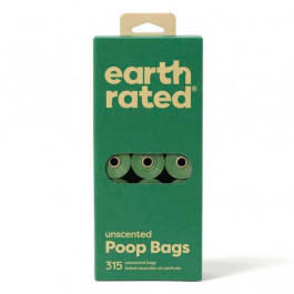   Earth Rated (Ес Рейтід) Poop Bags - Пакети для прибирання за собакою без аромату 315 шт. (21 рулон.х15 шт.) (936