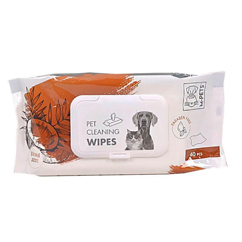 M-Pets (М-Петс) Pet Cleaning Wipes Coconut - Вологі очищаючі серветки Кокос для домашніх тварин 40 шт. (601 - зображення 1