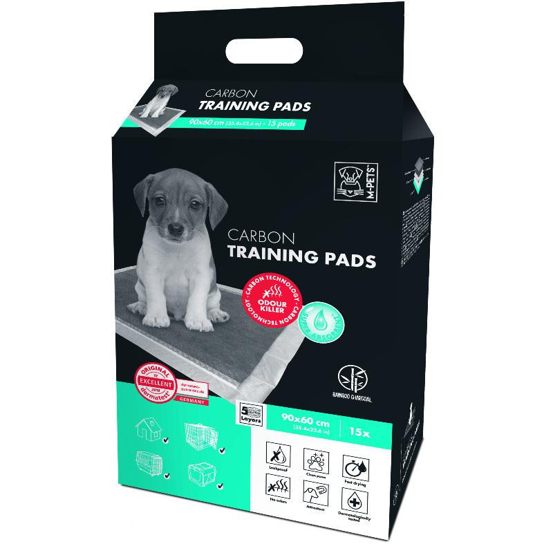 M-Pets (М-Петс) Carbon Training Pads - Одноразовые пеленки с бамбуковым углем для собак 90х60 см / 15 шт. ( - зображення 1