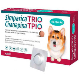   Zoetis Жевательные таблетки Simparica TRIO 10.1 - 20 кг 3 шт (5414736055664)