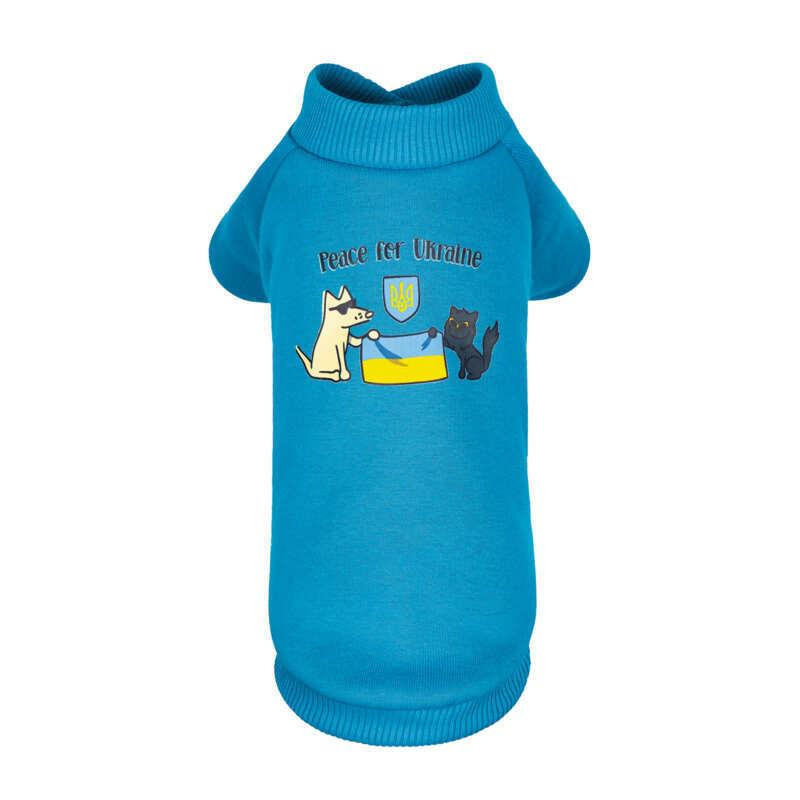 Pet Fashion Толстовка для собак Peace for Ukraine (блакитна) M (38х24 см) PR243263 - зображення 1