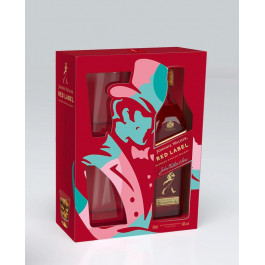   Johnnie Walker Віскі  "Red label" (подарунок.упак. + 2 склянки) 0,7 л (5000267175492)