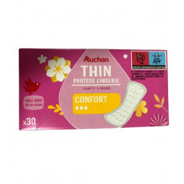   Auchan Прокладки ежедневные  UltraSoft Thin Regular, 30 шт. (3245678667712)