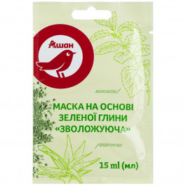   Auchan Маска для лица увлажняющая  Зеленая глина, 15 мл (4823090121556)