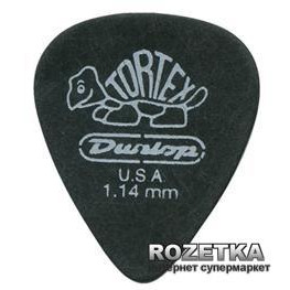 Dunlop 488P1.14 Tortex Pitch Black Standart Guitar Pick 1.14 mm (12 шт.) - зображення 1