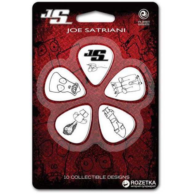 Planet waves PW1CWH2-10JS Joe Satriani, мягкие, 10шт., белые - зображення 1