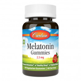   Carlson Labs Melatonin Gummies, 60 желеек Клубника