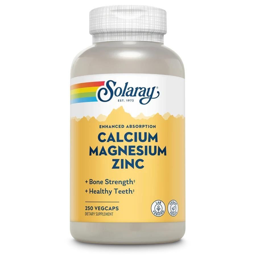 Solaray Calcium Magnesium Zinc, 250 вегакапсул - зображення 1