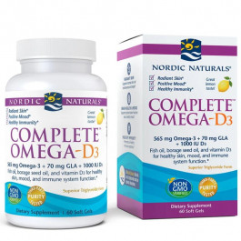   Nordic Naturals Жирные кислоты Nordic Naturals Complete Omega-D3, 60 капсул - лимон