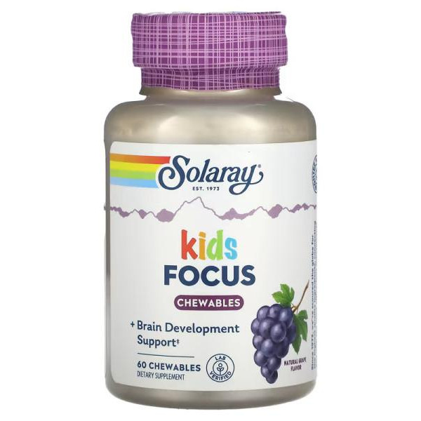 Solaray Kids Focus Chewables (60 жув табл) - Виноград - зображення 1