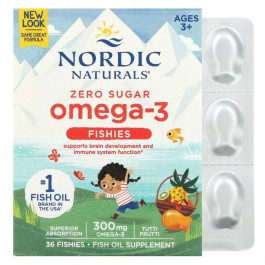   Nordic Naturals Риб&#039;ячий жир для дітей, Nordic Omega-3 Fishies, , фрукти, 300 мг, 36 желе