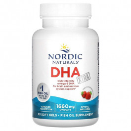   Nordic Naturals БАД Риб&#039;ячий жир екстра, DHA Xtra, , полуниця, 1000 мг, 60 капсул