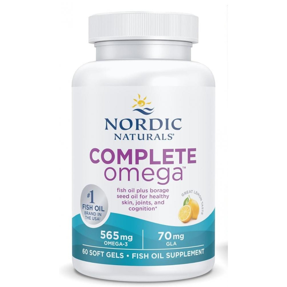 Nordic Naturals БАД Омега 3 6 9 (лимон), Complete Omega, Nordic Naturals, 1000 мг, 60 капсул - зображення 1