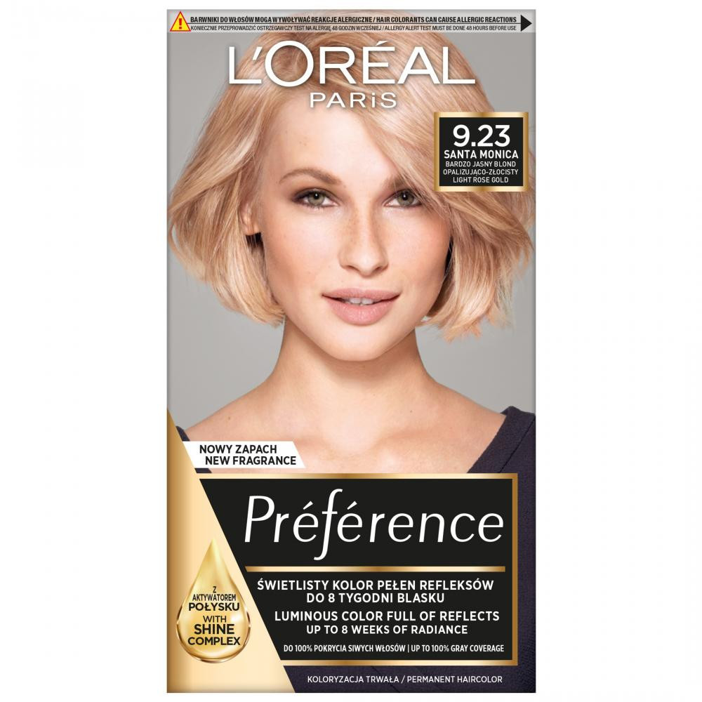 L'Oreal Paris Стійка фарба для волосся  Preference 9.23 Santa Monica Light Rose Gold 174 мл - зображення 1