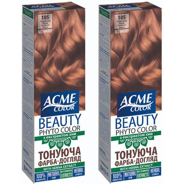 Acme color Упаковка тонуючої фарби-догляд  Beauty Phyto Color №105 Полуничний блонд 65 г х 2 шт (ROZ6400230627) - зображення 1