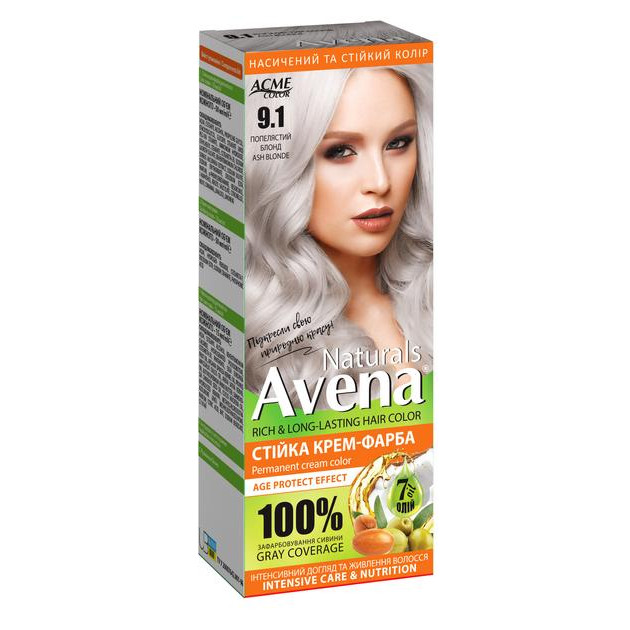 AVENA Стійка крем-фарба для волосся  Naturals 9.1 Ash Blonde 115 мл (4823115503060) - зображення 1