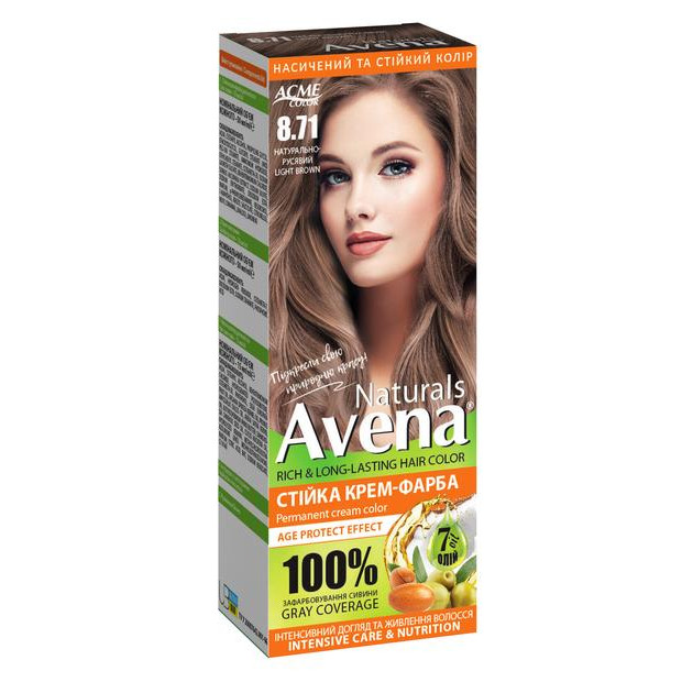 AVENA Стійка крем-фарба для волосся  Naturals 8.71 Light Brown 115 мл (4823115503107) - зображення 1