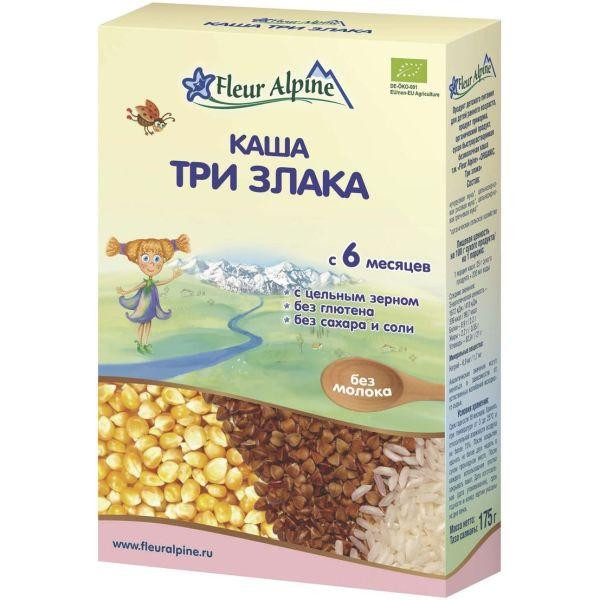 Fleur Alpine Каша безмолочная Органик Три злака 175 г - зображення 1