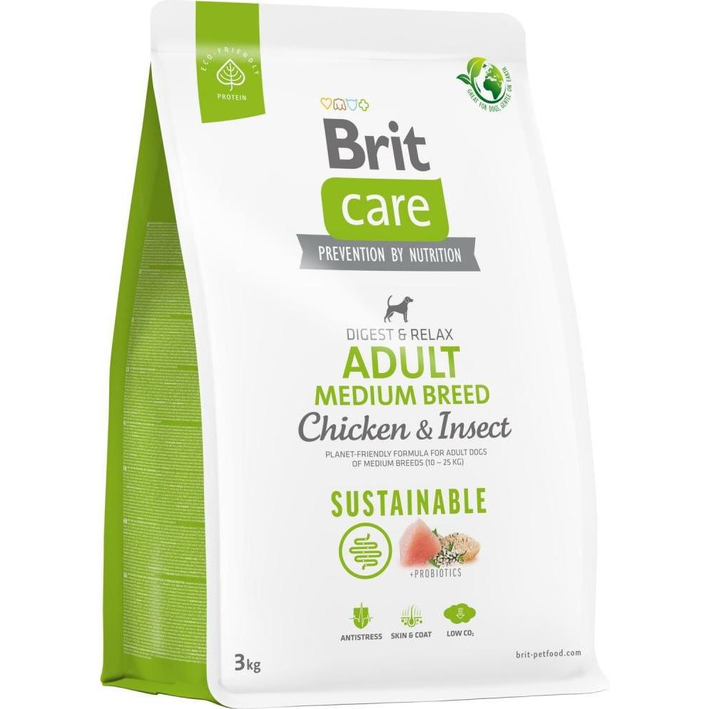 Brit Care Sustainable Adult Medium Breed Chicken & Insect 3 кг 172176 - зображення 1