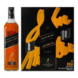   Johnnie Walker Віскі  Black Label 0,7 л + 2 стакани, 1 шт (5000267195117)