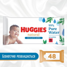   Huggies Серветки вологі  Pure Bio 48 шт (5029053578286)