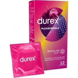   Durex Презервативы латексные с силиконовой смазкой  Pleasuremax (с ребрами и точками) 12 шт (5038483204016