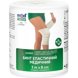   Med textile Бинт еластичний медичний  середньої розтяжності 3 м x 8 см