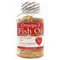   Earth's Creation Omega 3 1000 mg (Cholesterol Free), Омега 3 100 м'яких капсул