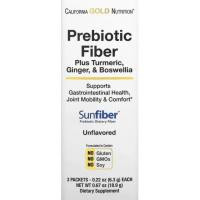 California Gold Nutrition Fiber Plus Turmeric Ginger & Boswellia Пребіотична клітковина плюс куркума імбир і босвелія 3 пакети - зображення 1