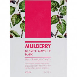   A'PIEU Ампульная маска  Mulberry Blemish Ampoule Mask для устранения покраснений 23 г (8809643511636)