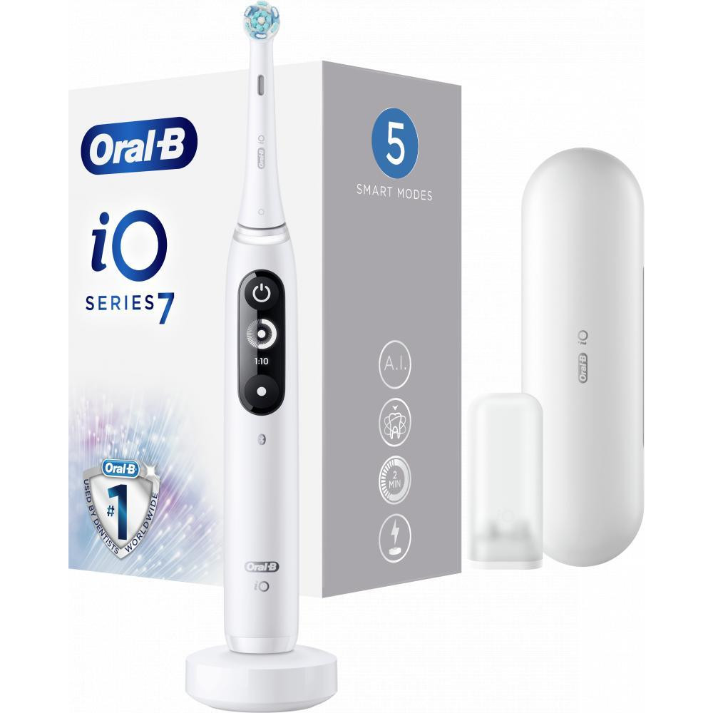 Oral-B iO Series 7 Connected Rechargeable Electric Toothbrush White Alabaster (IO7 M7.2A1.1B WT) - зображення 1