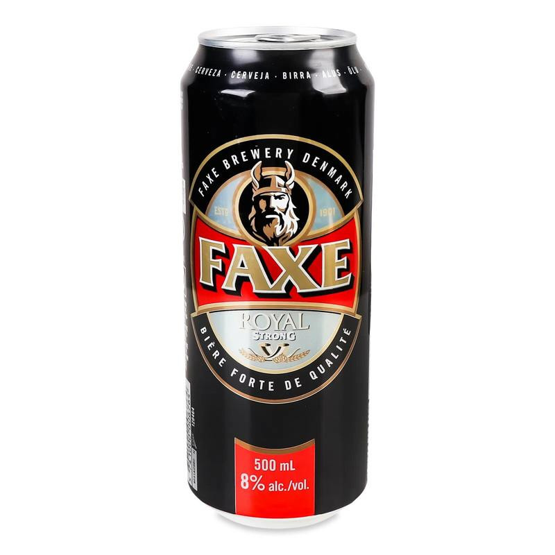 Faxe Пиво  Royal Strong, светлое, ж/б, 8%, 0,5 л (498724) (5741000006764) - зображення 1