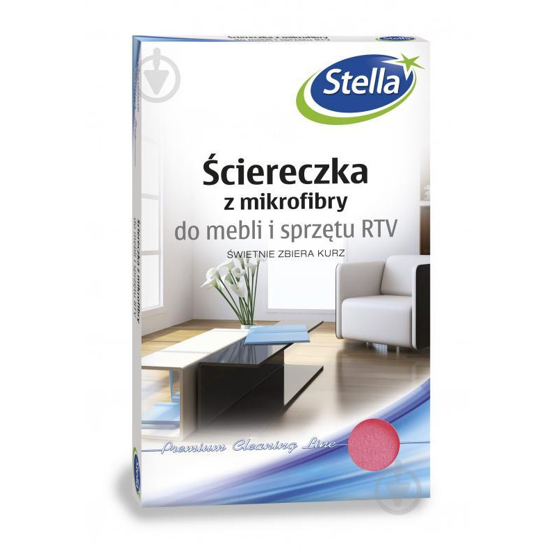 Stella Серветка  мікрофібра для меблів 30х35 см 1 шт./уп. рожева (5903936005727) - зображення 1