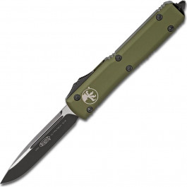   Microtech Ultrtaech Drop Point Black Blade Green (121-1OD)